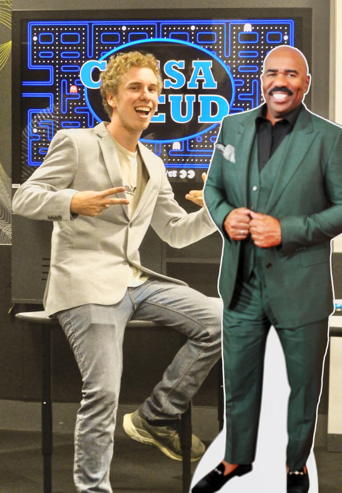 image of president Lachlan with Steve Harvey